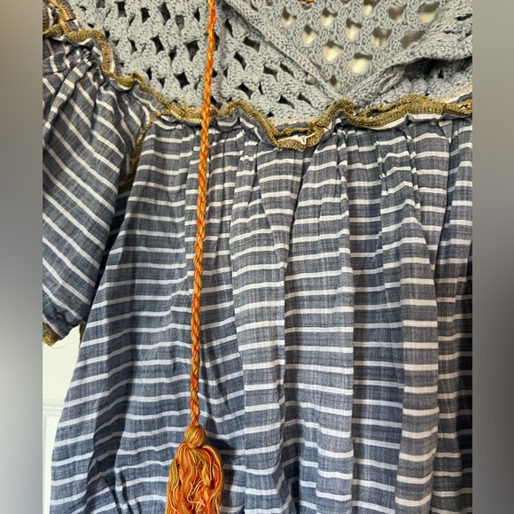 Free People Allora Blue Crop Stripe Top size XS - Picture 8 of 12